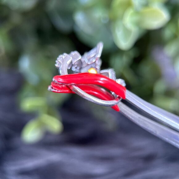 Silver 925 Heart Shaped Cz Ring - Picture 7 of 10